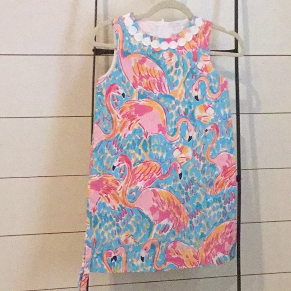 Girls Lilly Pulitzer flamingo dress size 10